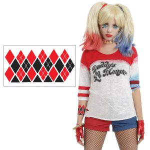 Harley Quinn Costume Temporary Tattoos -  Arm Tattoo - Harley Quinn Costume / Cosplay -  Ready to Wear