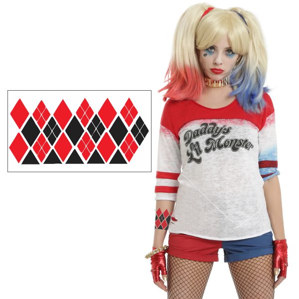 Harley Quinn Costume Temporary Tattoos -  Arm Tattoo - Harley Quinn Costume / Cosplay -  Ready to Wear