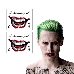 Suicide Squad Joker / Mr. J Face & Hand Temporary Tattoos - 2 Sets