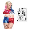 Updated Harley Quinn Costume Temporary Tattoos - 4 Sheets w/ 30+ Tats! - Super Realistic - Easy to Apply & Remove - Image 3