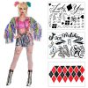 Updated Harley Quinn Costume Temporary Tattoos - 4 Sheets w/ 30+ Tats! - Super Realistic - Easy to Apply & Remove - Image 2