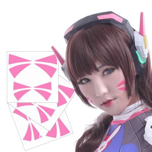 OW DVa Cosplay Face Temporary Tattoos - 2 Sizes - 6 Pairs