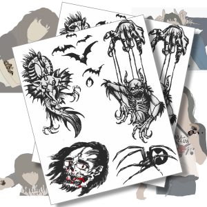 Eddie Munson TWO Full Sets Temporary Tattoos by Cosplay Tats - ST4 Costume / Cosplay - Very Strange Things