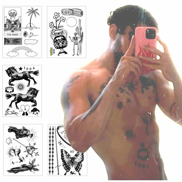 Bad Rapper Bunny Inspired Temporary Tattoo Pack - Over 30 Tattoos - Reggaeton Star Costume/Cosplay