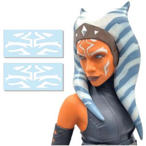 Ahsoka Face Markings Temporary Tattoos - Ready to Wear - 2 Sets - Skin Safe - Perfect Costume / Cosplay Accessory