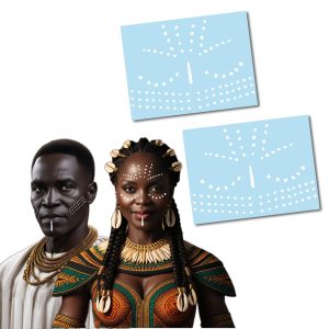 Cosplay Tats Wakanda Style His and Hers White Face Markings Temporary Tattoo - Perfect for Panther Costume/Halloween/Cosplay