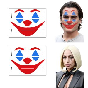 Joker and Harley Makeup-less Temporary Tattoo Kit - Perfect for Folie Deux Themed Halloween Costume / Cosplay