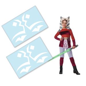Kids Size Ahsoka Face Marking Temporary Tattoos - Padawan Edition - Perfect for Halloween Costume and Cosplay