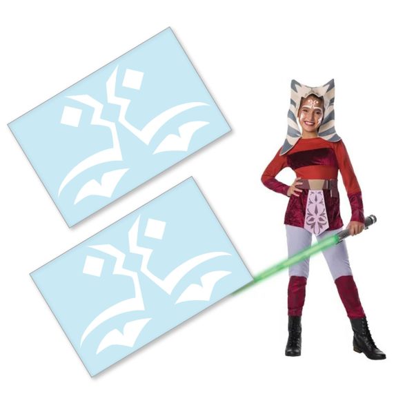 Kids Size Ahsoka Face Marking Temporary Tattoos - Padawan Edition - Perfect for Halloween Costume and Cosplay