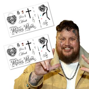 Jelly Roll Inspired Temporary Tattoo Pack - TWO SETS Included - Perfect Addition to Your Costume, Cosplay, or Concert Outfit