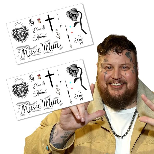 Jelly Roll Inspired Temporary Tattoo Pack - TWO SETS Included - Perfect Addition to Your Costume, Cosplay, or Concert Outfit